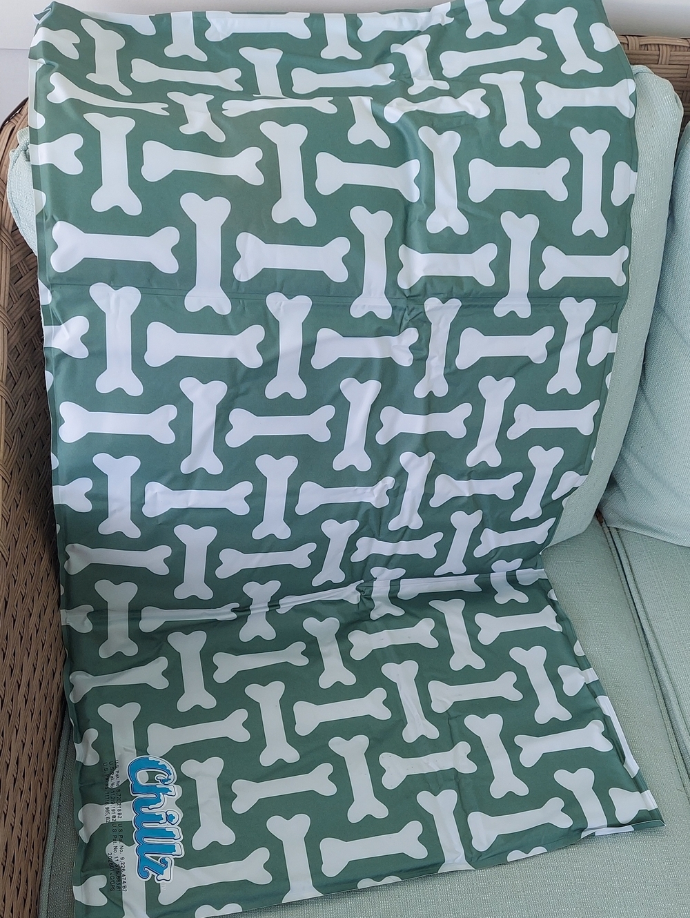 Unbranded Green Dog Bone Pattern Pet Blanket